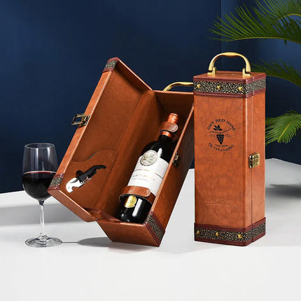 High-grade Leather Red Wine Gift Box