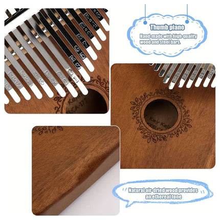 17-Tone Kalimba Thumb Piano Finger Piano with Kabarin Wooden Box Music Instrument