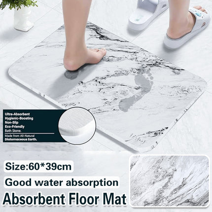 Diatom Mud Water Absorbing Mat Anti Slip Bathroom Floor Mat Absorbent Foot Rug