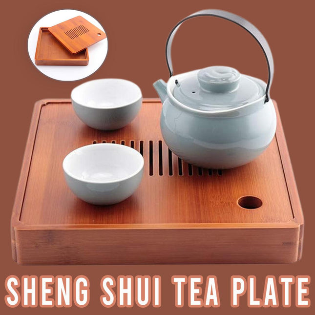 Elegant Bamboo Tea Tray Set Simple Tea Accessories Stand for Home and Office