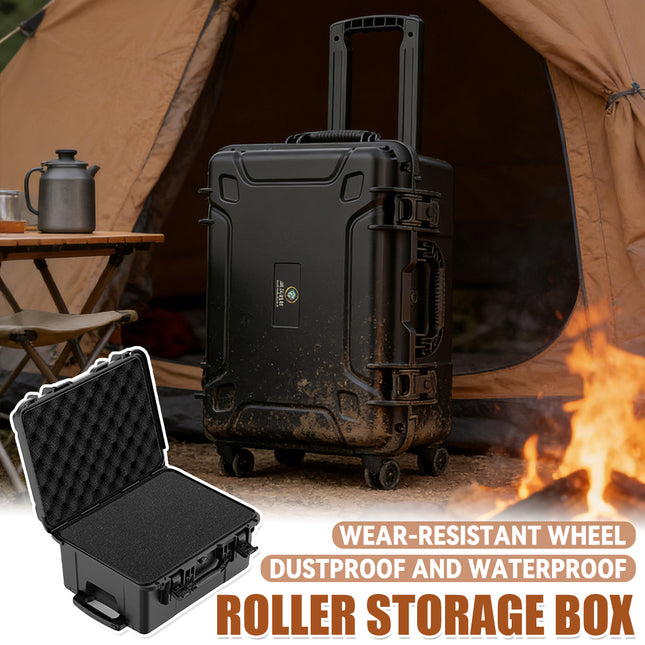 Rolling Tool Box Trolley Case with Wheels Lockable Heavy Duty Plastic Storage