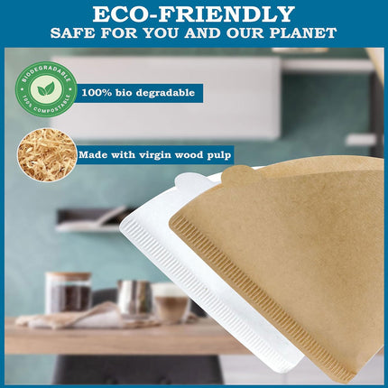 Coffee Filter Paper 100PCS Model A Conical Natural Paper For Drip Coffee Machine