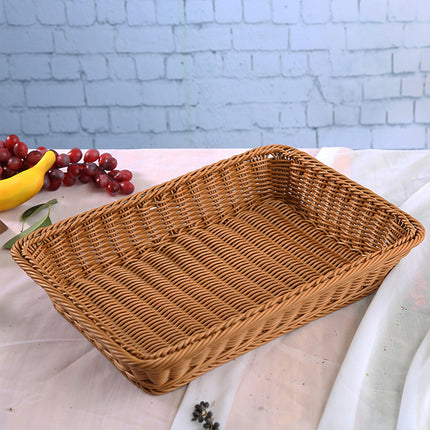 Hand Woven Rattan Tray Snack Serving Dish Hotel Fruits Pastry Plate Basket