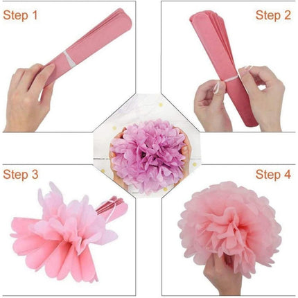 Decorative Paper Flower Balls 10pcs Party Hanging Pom Pom Wedding Event Decor