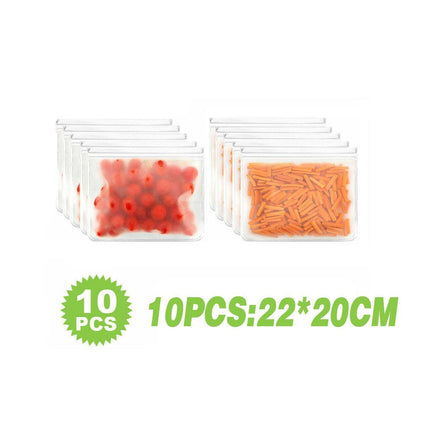 10-40PCS PEVA Food Storage Bags Reusable Zip Lock Pouch Fresh Sealer