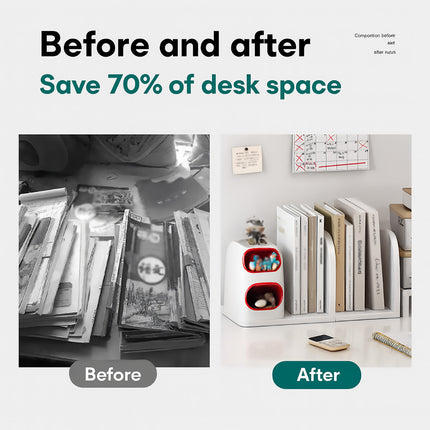 Desktop Storage Organiser With Dividers Pen Holder Home Office School Desk Use