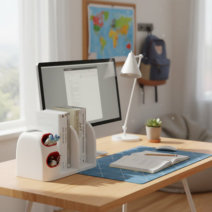 Desktop Storage Organiser With Dividers Pen Holder Home Office School Desk Use