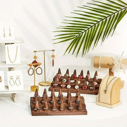Wooden Jewellery Display Stand Ring Holder Rack for Ring Organization Storage