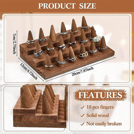 Wooden Jewellery Display Stand Ring Holder Rack for Ring Organization Storage