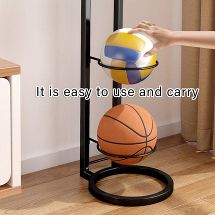 3/4Tier Basketball Stand Ball Organizer Storage Rack Basketball Equipment Holder