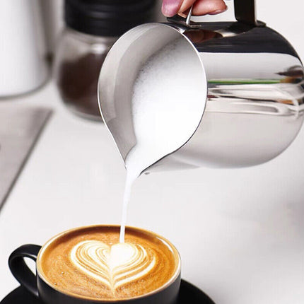 Stainless Steel Latte Art Cup 350ml 600ml Milk Frothing Pitcher Coffee Barista