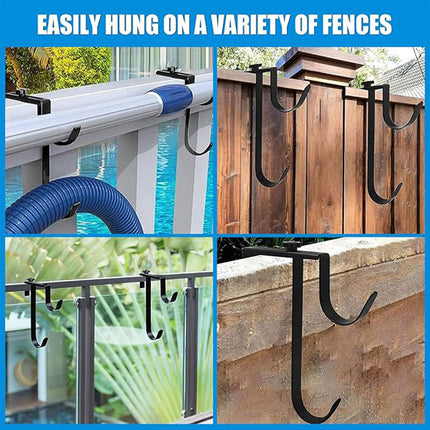 2PCS Pool Towel Hooks Punch Free Metal Double Hook Wall Mount Holder Portable