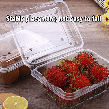 100pcs Transparent Plastic Fruit Box with Tape Cover Storage Packaging for Fruit