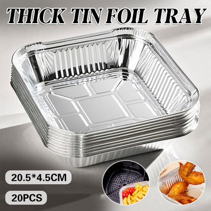 20pcs Aluminium Foil Tray Container BBQ Oven Baking Roasting Tray Takeaway