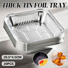 20pcs Aluminium Foil Tray Container BBQ Oven Baking Roasting Tray Takeaway