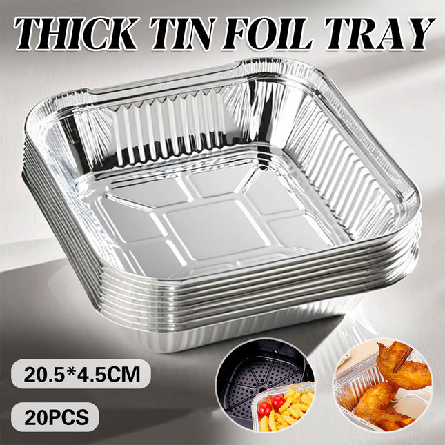 20pcs Aluminium Foil Tray Container BBQ Oven Baking Roasting Tray Takeaway