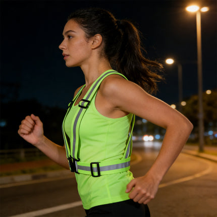 Reflective Shoulder Straps Safety High Visibility Vest for Night Running Cycling