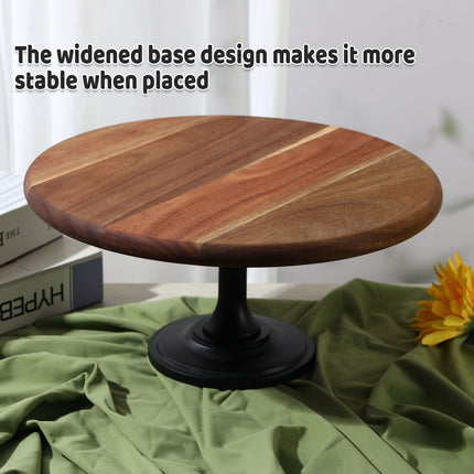 Wooden Cake Display Stand 11.8 Inch Round Aesthetic for Dessert Party Wedding