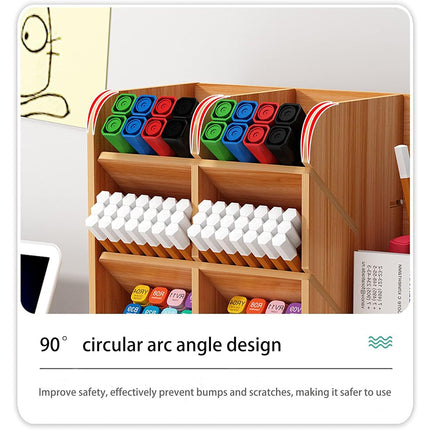 Desktop Office Organizer Large Storage Box Pen Holder Grid Rack Stationery