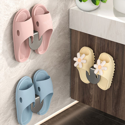 3PCS Wall Mounted Slipper Rack Bathroom Shoe Storage Hook Holder Organiser