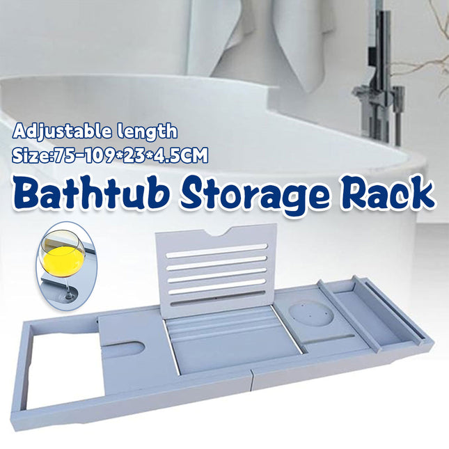 Retractable Bathtub Shelf Multifunctional Bath Rack With Phone Tablet Holder