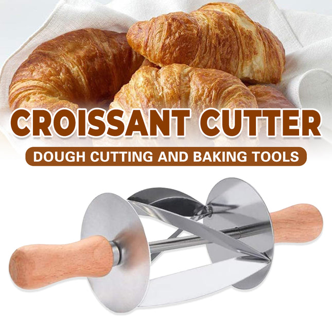 Roller Stainless Steel Croissant Cutter for Baking Pastry Cutting Easy Cleaning
