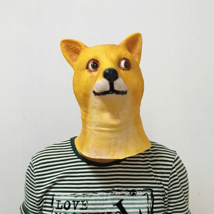 Funny Yellow Dog Animal Headgear Costume Spooky Party Props for Cosplay Fun