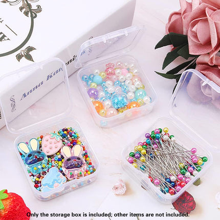 100PCS Square Transparent Storage Boxes Durable for Organizer Jewelry Beads Use