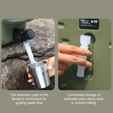 Outdoor Camping Water Storage Bucket with Faucet Portable Square Drinking Tank