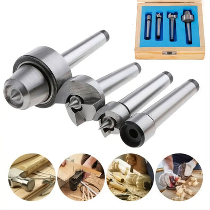 4pcs Woodworking Lathe Center Set Rotary Live Center Tool Kit Turning Machine