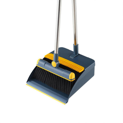 Folding Broom Dustpan Set Rotating Household Sweeping Hair Removal Cleaning Tool