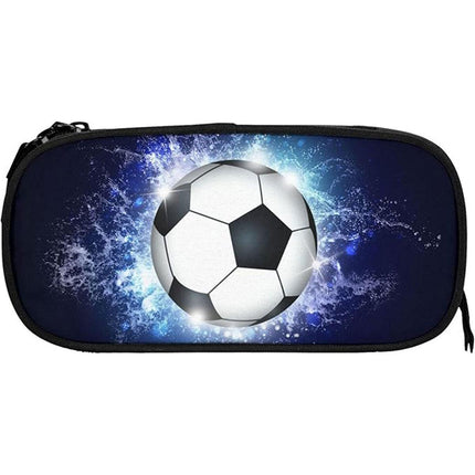 Multifunctional Football Pattern Pencil Case Cartoon Pen Bag for School Supplies