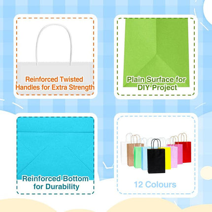 20Pcs Kraft Paper Bag Gift Carry Shopping Party Gift Bags With Handles Small Au