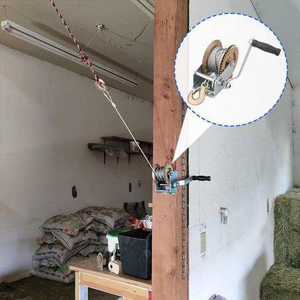 1200 lbs Hand Winch 8M Steel Wire Rope Hand Winch Manual Car Boat Trailer Camper