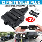 12 Pin Trailer Plug Heavy Duty Weatherproof for Caravan Truck Boat Tow Vehicle