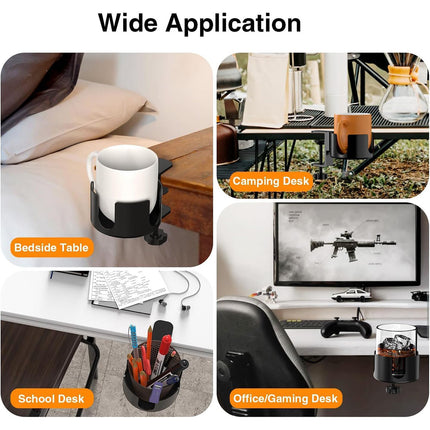 PunUnder Desk Table Clamp Mug Holder Stand Adjustable Coffee Cup Organizer