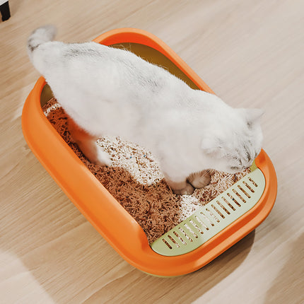 12L Semi Enclosed Large Cat Litter Box with Delivery Shovel Easy Clean Toilet