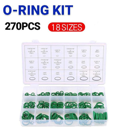 270 Pcs Air Conditioning O Ring Assortment Kit Green Air Con 18 Sizes Oring Gas - Aimall