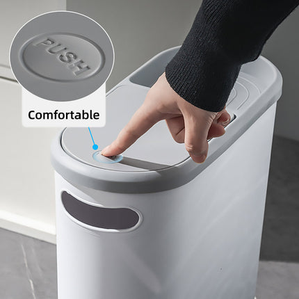 Simple Garbage Can with Lid Household Clamped Plastic Bucket Flip Lid Kitchen