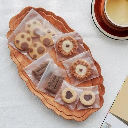 100X Translucent Plastic Candy Packaging Bags Self Adhesive Cookie Biscuit Bags