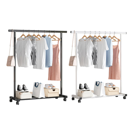 Portable Clothes Rack with Wheels Durable Iron Material for Enterway Bedroom Use