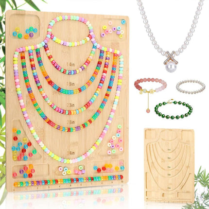 Wooden Beading Board DIY Bracelet Anklet String Design Bead Decoration Plate