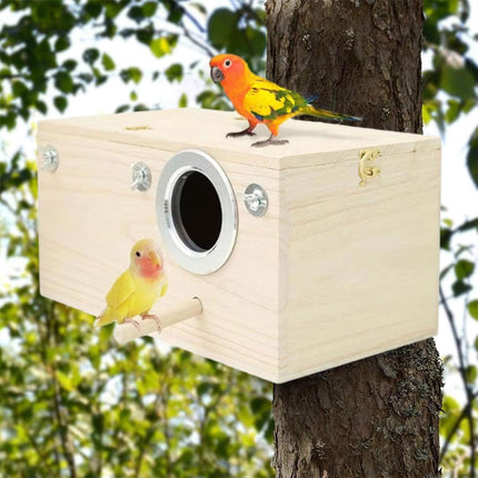 Wooden Breeding Box for Pet Parrot Outdoor Hatching Cage Nesting Box Habitat