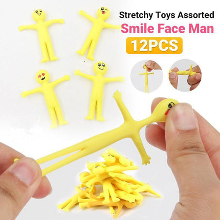 Stretchy Toys Smile Face Man Kids Birthday Party Decompression Anti Stress 12Pcs - Aimall