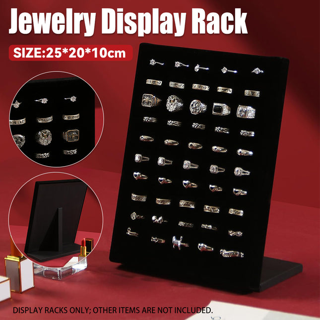 Wood Earring Ring Display Rack with Velvet Fabric for Jewelry Store Showcase Use