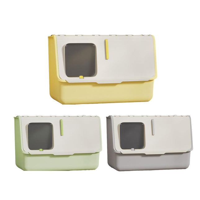 Large Fully Enclosed Cat Litter Box with Lid Odor Control Litter Pan for Cats