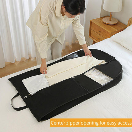 2pcs Hanging Closet Garment Dust Cover Storage Bag Clothes Protector Organizer