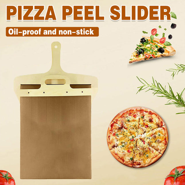 Wooden Pizza Sliding Tray With Handle Household Baking Chopping Board Spatula