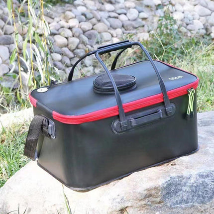 Portable Folding EVA Fishing Bucket Multi Use Live Fish Container with Strap