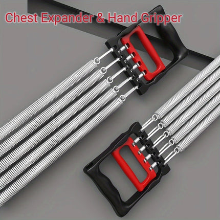 Mens Chest Expander Resistance Bands Pedal Puller Home Gym Workout Equipment